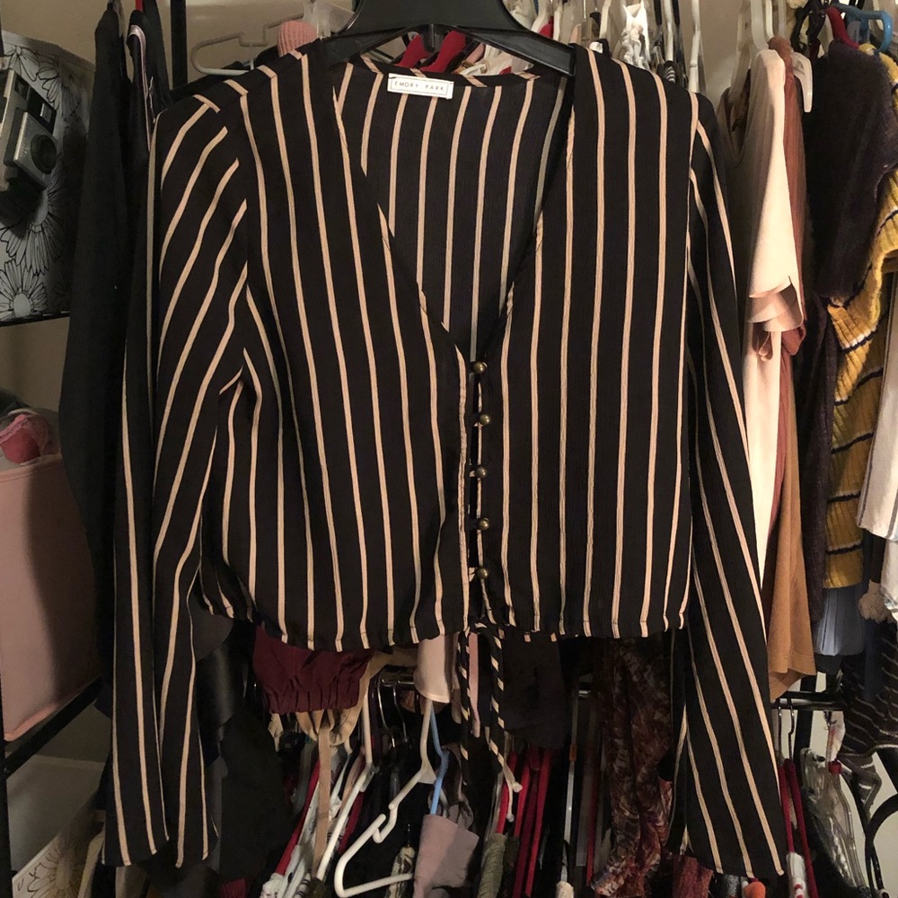 Emory Park/Sz:M/Striped, Button down,Flared Blouse